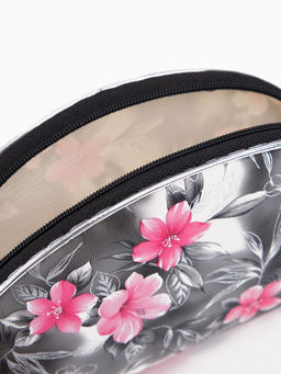 Набор женских косметичек 5 в 1 на молниях, с принтом, серый