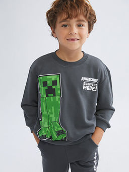 Minecraft Bask?l? Erkek ?ocuk Sweatshirt 2li