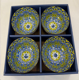 Салатник 4 штуки 11,5х6 см / WY-12 /уп 24/ цветная коробка