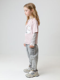КР 302828/розовый лед к601 фуфайка (футболка) для дев - Crockid фото 4