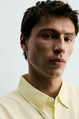 CAMISA REGULAR FIT LINO - ALGOD?N / rayas - Zara фото 5