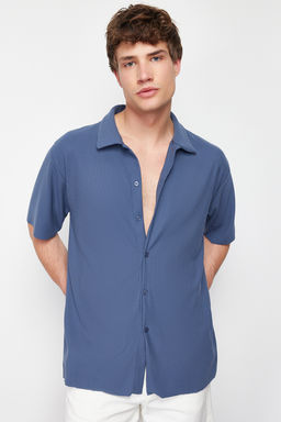 Indigo Regular Fit Rahat Konforlu Dikissiz Orme Gomlek TMNSS24GO00052 - Trendyolmilla фото 2