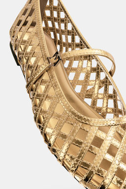 METALLIC EFFECT MESH BALLERINAS - Zara фото 5