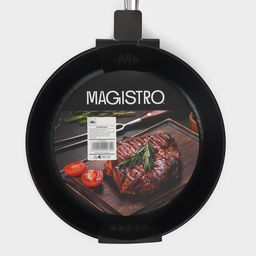 Сковорода Magistro Rock Stone, d=26 см, h=4.8 см, кованый алюминий, антипригарное покрытие, индукция, чёрная фото 10