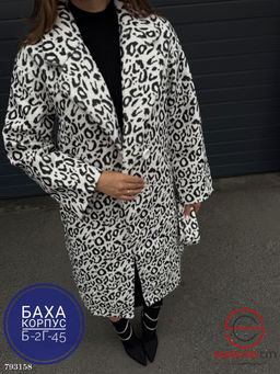 Длинное леопардовое пальто из шерсти - Bruno фото 8