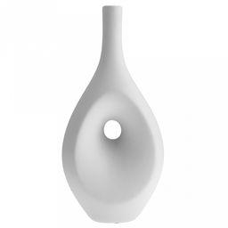 Ваза керамическая "Кейптаун" 2,1л, 18х10см h38см, д/горла - 2,4см, матовая глазурь, цвет - белый, в коробке (Китай)