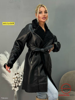 дубленка женская длинная с поясом - Bruno фото 3