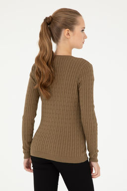Женский базовый свитер темно-хаки с v-образным вырезом Неожиданная скидка в корзине - U.s. polo assn фото 5