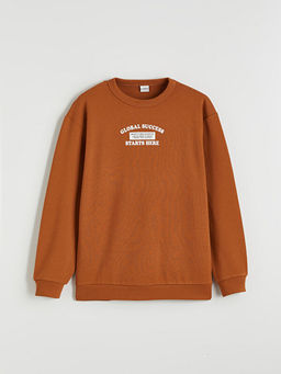 Bask?l? Erkek ?ocuk Sweatshirt