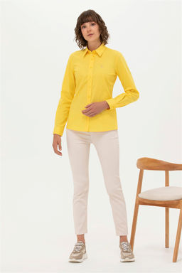U. S. Polo Assn Женская желтая базовая рубашка с длинным рукавом - U.s. polo assn фото 3