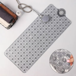 Коврик противоскользящий в ванну на присосках Доляна Рельеф,37?88 см, цвет МИКС фото 2