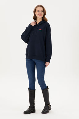 Женский темно-синий базовый свитшот Неожиданная скидка в корзине - U.s. polo assn фото 4
