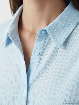 Dokulu Pul Detayl? Kad?n G?mlek Tunik