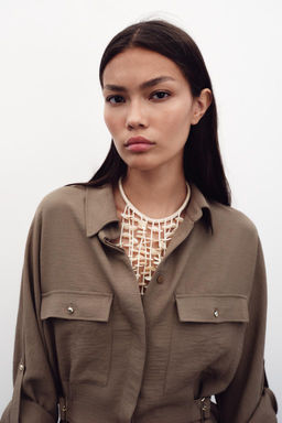 SAFARI SHIRT WITH SIDE BUCKLES - Zara фото 3