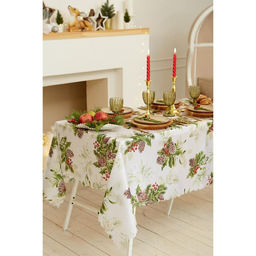 Скатерть новогодняя Доляна Шишкин лес 145*300 см, 100% п/э  фото 5