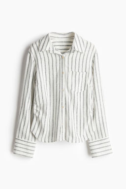 Camisa fruncida en mezcla de lino