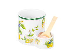 Банка д/соли 12,5*8,5*12,5 см 350 мл Лимоны с крышкой + деревянная ложка, NEW BONE CHINA - Elan gallery фото 4