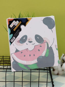Картина по номерам на подрамнике Draw Me! Panda with watermelon, (20*20 см)
