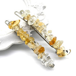 Заколка для волос с натуральным камнем цитрин 6,5*0,8*1,3см