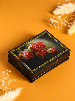 Шкатулка для украшений Розы, 10?14 см, лаковая миниатюра