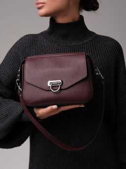 Сумка кожаная кросс-боди Azaro 3684 зимняя вишня