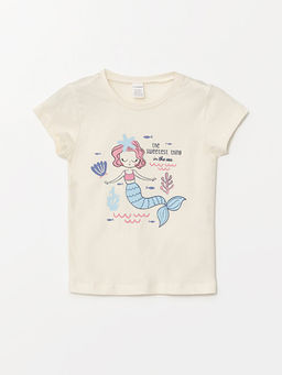 Bisiklet Yaka K?sa Kollu Bask?l? K?z Bebek ?ortlu Pijama Tak?m? - Waikiki фото 2