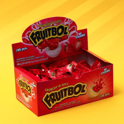Цена за 100 шт. Жевательная резинка FRUITTBOL JELLY клубника, 3,5 г - Simaland фото 2