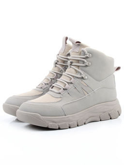 04-WB011-2M GRAY Кроссовки зимние женские (натуральная кожа, 100% шерсть)