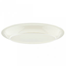 "Земляничная поляна" Блюдо фарфоровое 315х210х36мм, 600мл, овальное, с деколью, загнутый край, кремовый (Китай)