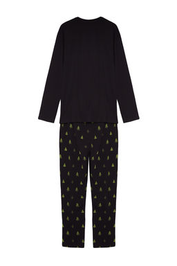 TRENDYOL MAN Erkek Siyah Regular Fit Orme %100 Pamuk Pijama Tak?m? TMNAW24PT00021 - Trendyolmilla фото 7
