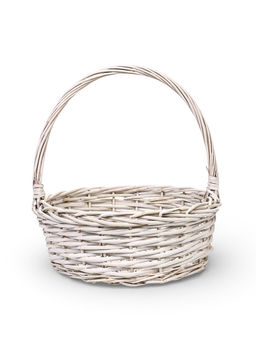 Корзина плетёная для хранения Kask, из лозы, с ручкой, белая, набор 5 шт.