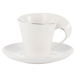 51888 GIPFEL Чайная пара ASTORIA: чашка 160 мл и блюдце 15 см. Цвет: белый. Материал: фарфор.