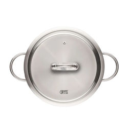1295 GIPFEL Кастрюля SIGNO 28x12см/6,6 л со стеклянной крышкой, c капсульным дном. Материал: нерж. сталь 18/10. Толщина: 0,8мм