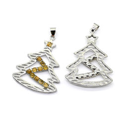 Подвеска с агатом волосатиком "Ёлочка" 28*37мм