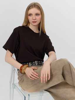 Футболка базовая женская коричневая - Mark formelle фото 6