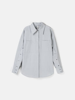 Рубашка из 100% хлопка "Серо-голубая" женская