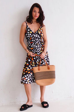 Martichelli Платье летнее чёрное с принтом  фото 7