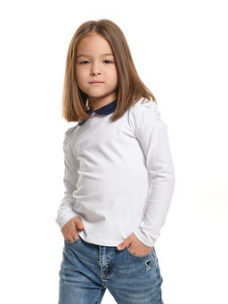 Футболка (лонгслив) с воротником UD 1066 белый - Mini maxi фото 2
