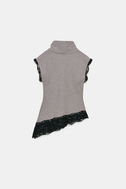 HOUNDSTOOTH LACE TOP - Zara фото 9