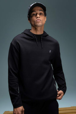 DeFactoFit Standart Fit Kapusonlu Bask?l? Cepli Sweatshirt  фото 4