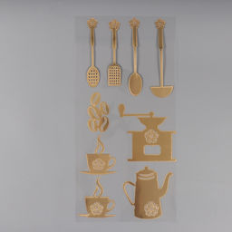 Наклейка интерьерная Кофейное утро, золотистый, 70?30 см