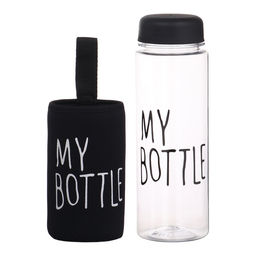 Бутылка для воды My bottle, 500 мл, 19.5×6 см, чехол в комплекте, черная