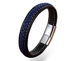 Браслет из кожи и стали, ALB57-1