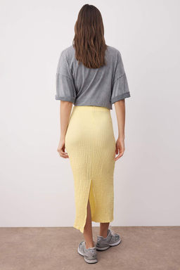 Kahverengi Dokulu Y?rtmacl? Midi Esnek Orme Etek TWOSS25ET00213 - Trendyolmilla фото 4