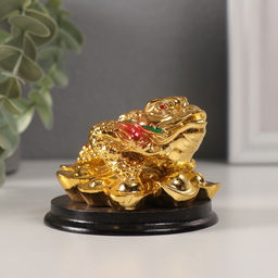 Нэцкэ фигурка золото «Жаба на слитках», 7.5×6×5.5 см