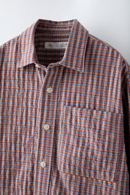 CHECK SEERSUCKER SHIRT - Zara фото 3