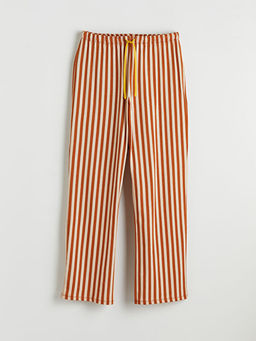 Beli Lastikli ?izgili Kad?n Pijama Alt