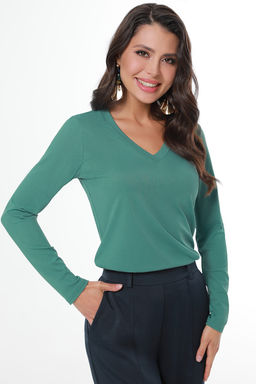 Джемпер зеленый в рубчик - Dstrend фото 4