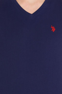U. S. Polo Assn Мужская темно-синяя базовая футболка с v-образным вырезом - U.s. polo assn фото 6