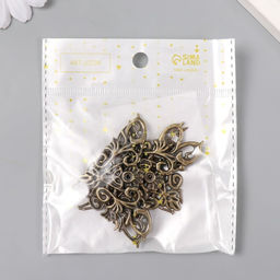 Цена за 2 шт. Уголок металл «Узорчатый», под бронзу, набор 4 шт., 4.5×4.5 см